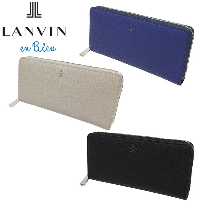 LANVIN en Bleu 長財布 花柄 ラウンドファスナー LANVIN en Bleu ランバンオンブルー ブルー モル ラウンドファスナー長