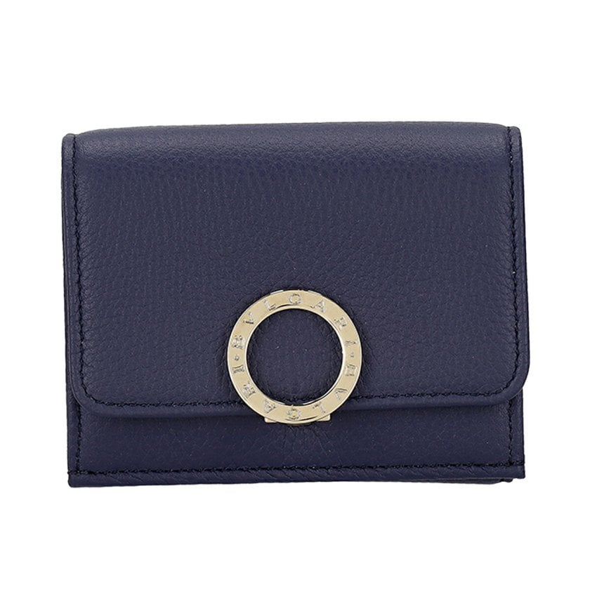 【最終値引】BVLGARI ブルガリ ケース 小銭入れ ネイビー ブルガリ BVLGARI 財布 三つ折り財布 折りたたみ財布 小銭入れ付き