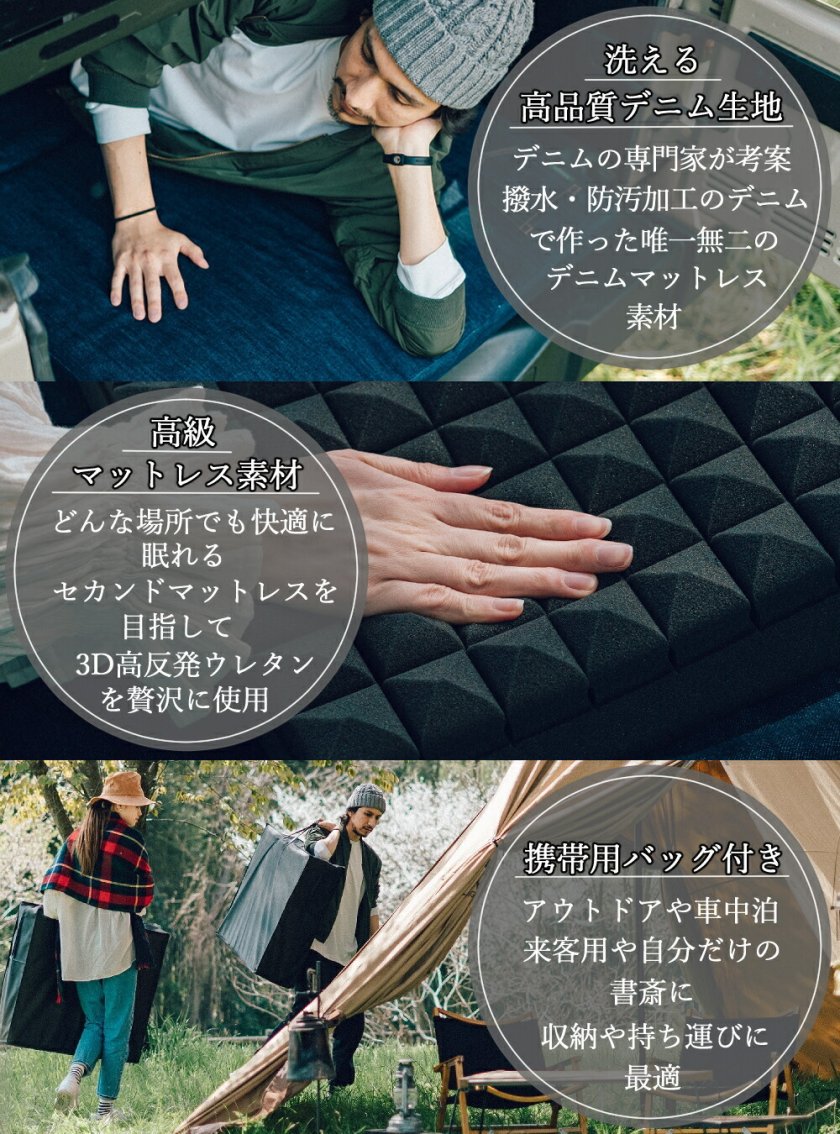 Denim Mofa】極上 コンパクト マットレス 敷布団 セミシングル ごろ寝