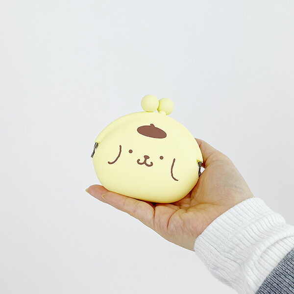 サンリオ ポムポムプリン POCHI シリコンがま口ポーチ イエロー 小物
