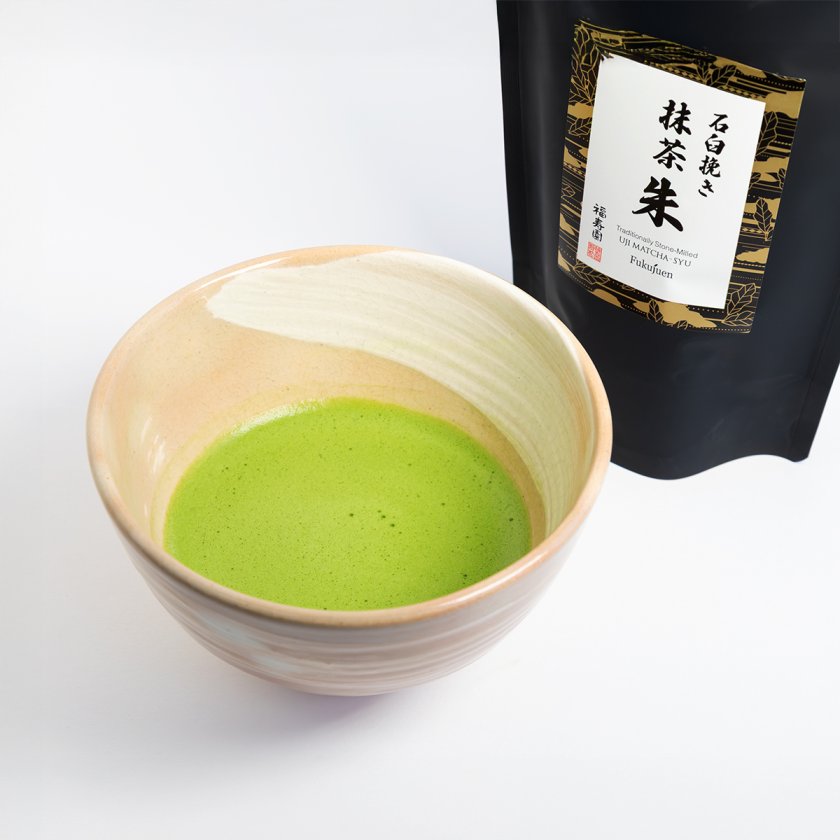 福寿園】石臼挽き抹茶 朱 100g袋 【無料ラッピング】【宇治抹茶