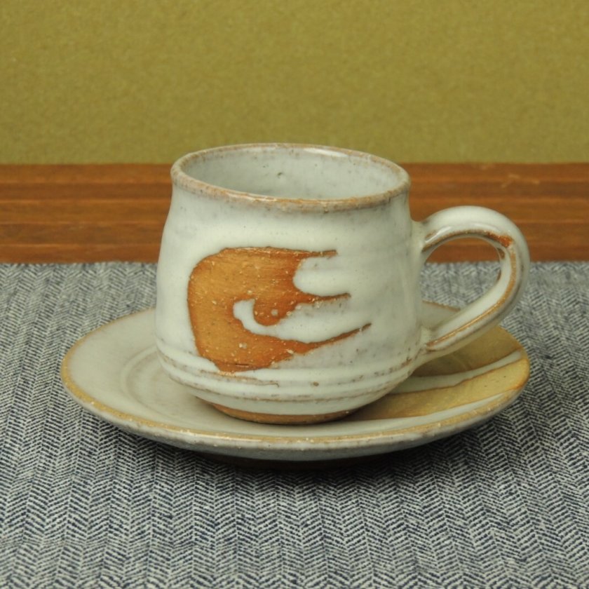 萩焼 コーヒーカップ＆ソーサー 父の日 敬老の日 退職祝 還暦祝 - 【萩