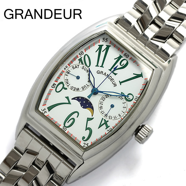 グランドール】【GRANDEUR】腕時計 メンズ ムーンフェイズ ステンレス