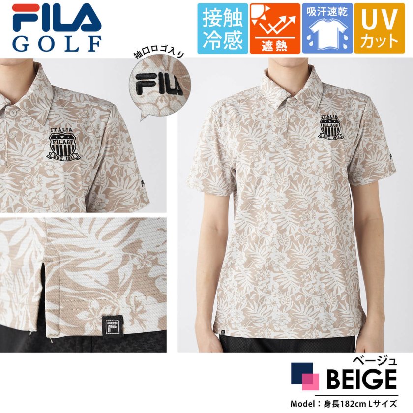 FILA GOLF フィラゴルフ ゴルフウェア ポロシャツ 半袖 メンズ 春 夏 