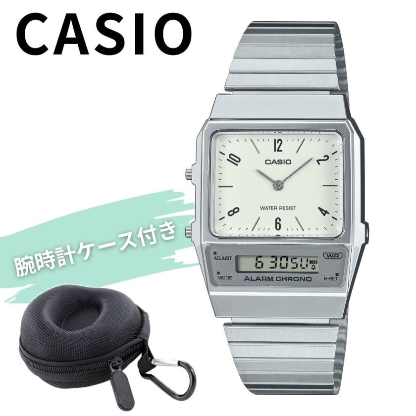 カシオ 腕時計 メンズ レディース アナデジ 薄型 レトロ スクエア