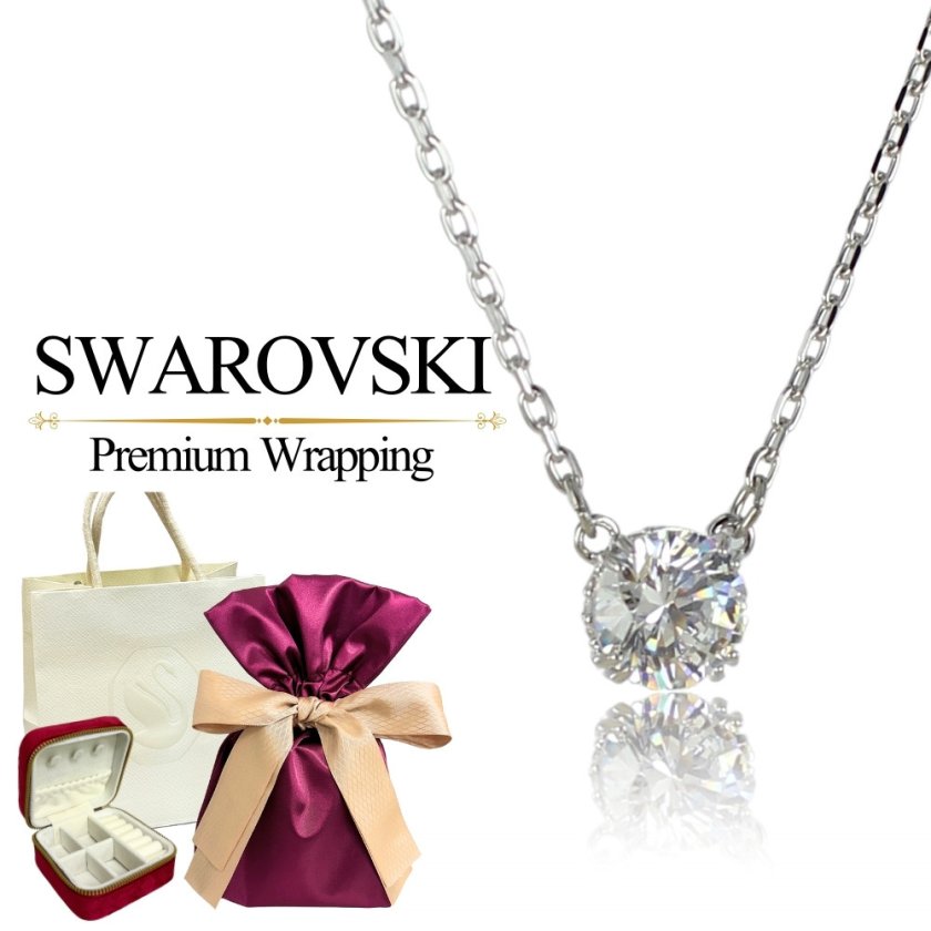 SWAROVSKI ネックレス 箱・ショッパー付き ラッピング済 ギフトセット スワロフスキー 純正ショッパー付き