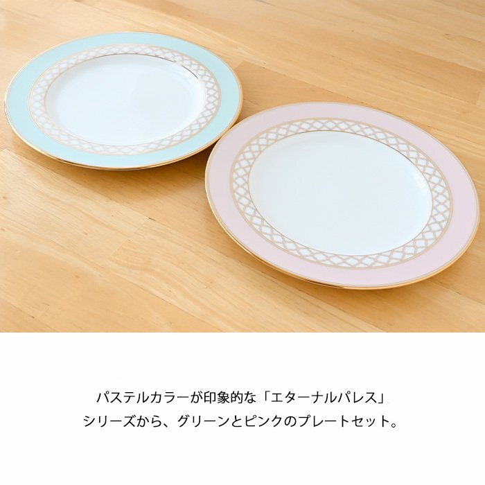 ノリタケ エターナルパレス 21cm プレート ペア(色変り) 1742-43L