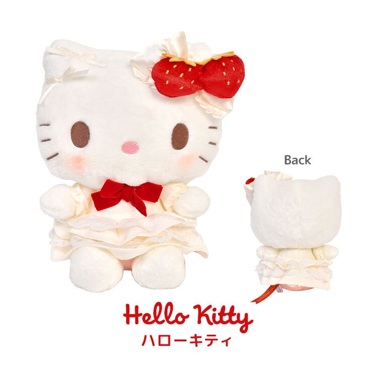 サンリオ いちごショートケーキデザイン ぬいぐるみ と マスコット2点
