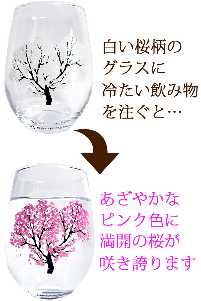 即日配送】送料無料 名入れコースター付き 冷感桜 フリーグラス ペア
