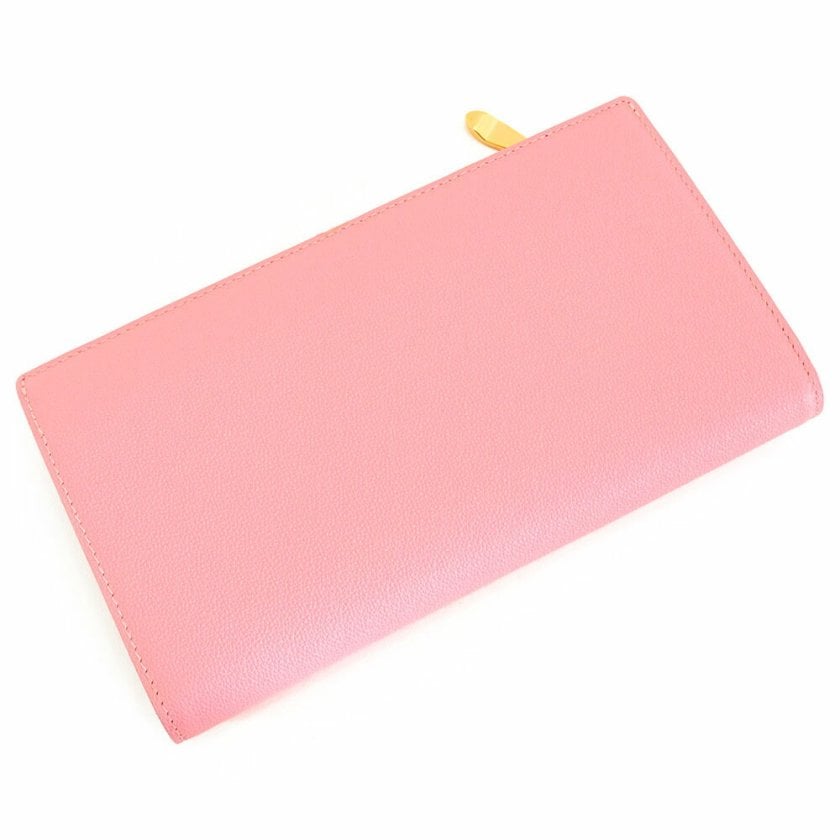 【ジーフォア】美品 モックネック ピンク 総柄 2サイズ レディース サマンサタバサ 財布 長財布 ファスナー財布 ピンク