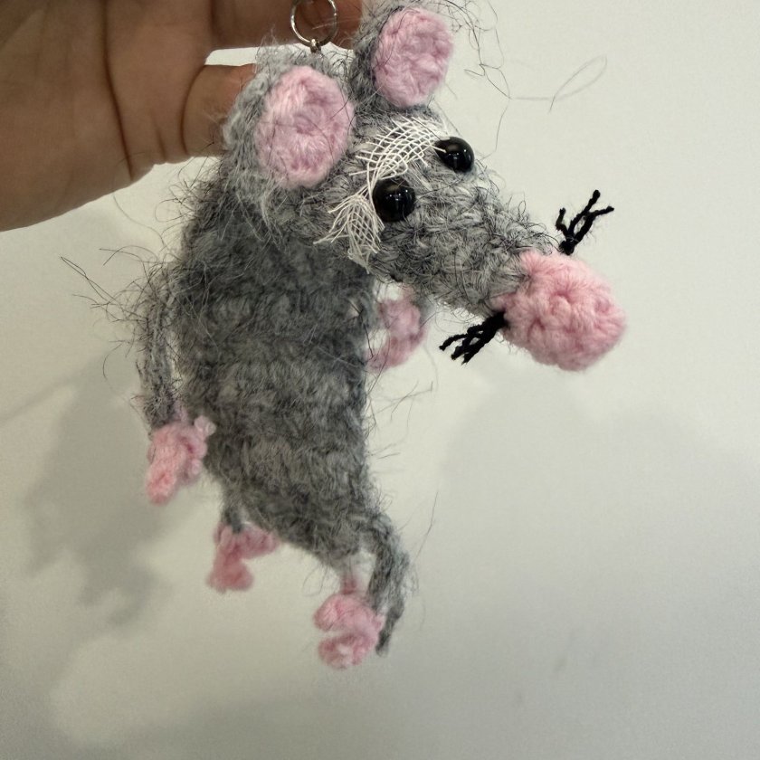 ハンドメイド ネズミ キーホルダー ペアセット おもしろ アニマル