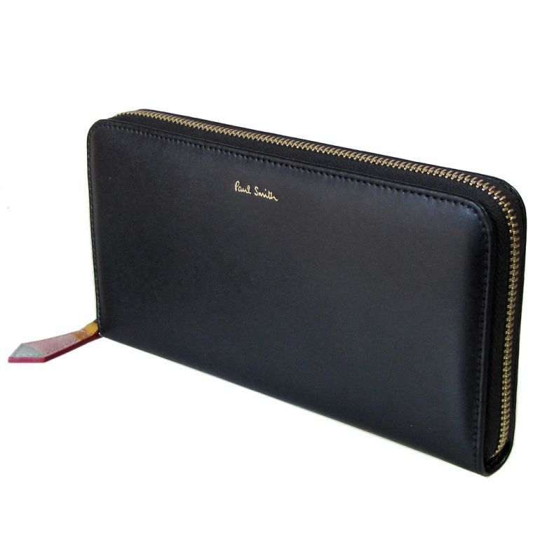 ポールスミス Paul Smith 長財布 ラウンドファスナー ブラック WTXC