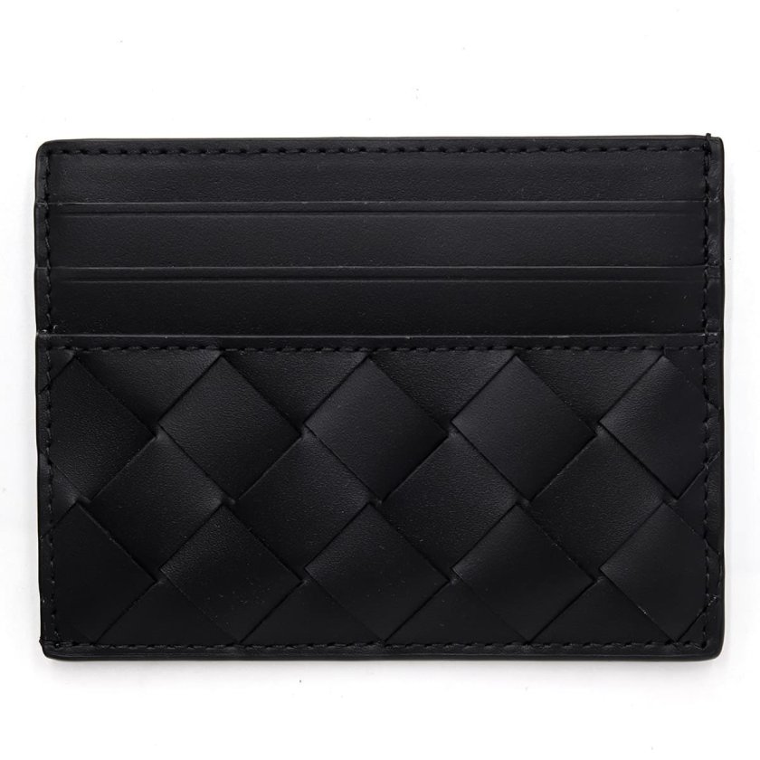 BOTTEGA VENETA イントレチャート カードケース/ ブラック ボッテガヴェネタ BOTTEGA VENETA カードケース イントレチャート