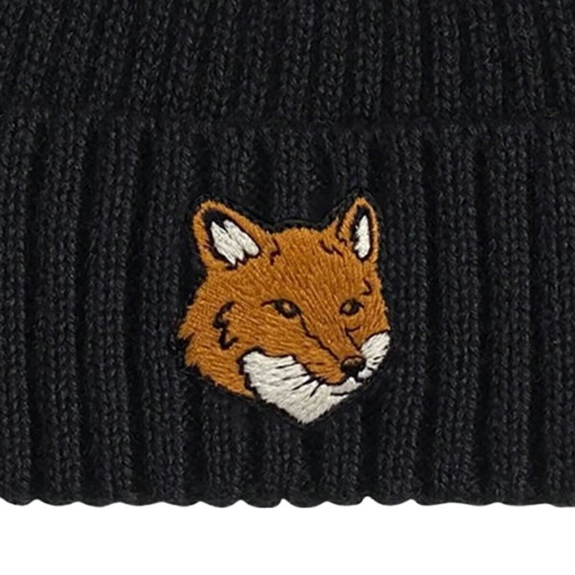 メゾンキツネ MAISON KITSUNE ニット帽 フォックスヘッド ビーニー