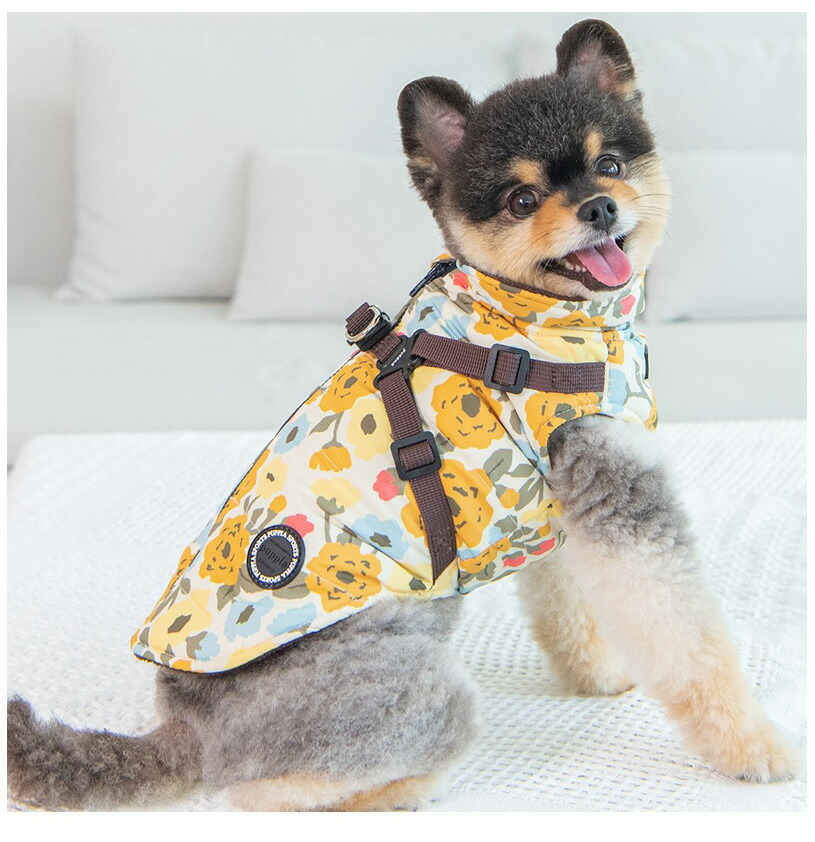 犬服 PUPPIA ハーネス一体型ジャンパー アリッサ（小型犬用 S M L