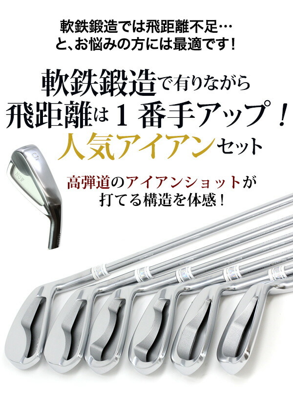 軟鉄鍛造2ピースアイアン<br> アイアンセット <br>＃5,6,7,8,9,PWの6本