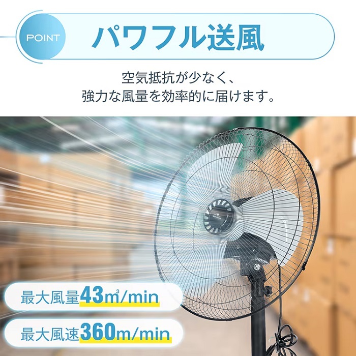 大型扇風機 工業扇風機 業務用 工業扇 羽根径40cm 3枚羽根 2カラー