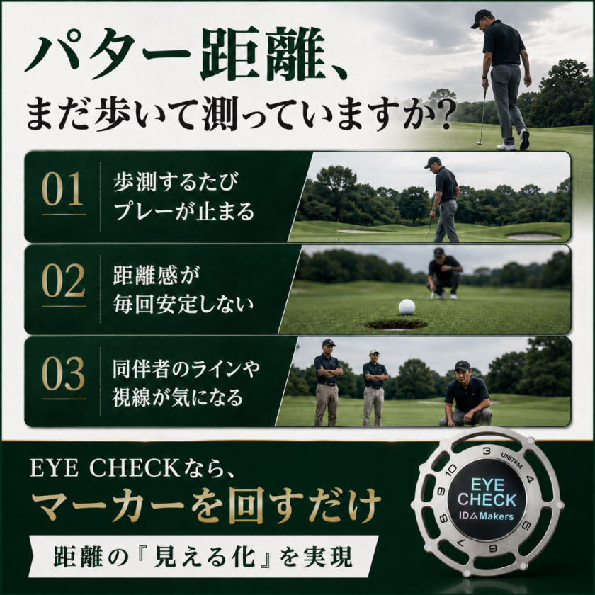 名入れ】EYE CHECK 次世代ゴルフマーカー パター距離計 ゴルフグッズ