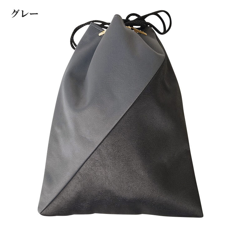 【未使用に近い/レザー巾着/信玄袋//ブラック】 ☆信玄袋 メンズ 巾着 レザー風 デザイン 9色 LM-39 巾着 和装小物