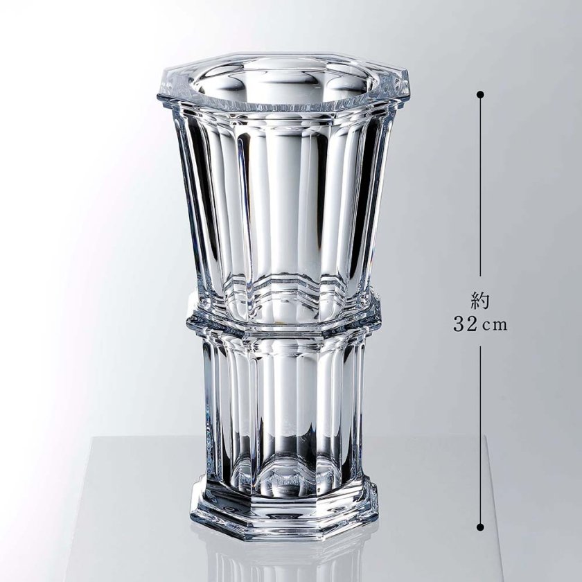 Baccarat バカラ アルクール ストレートベース クリア 32cm・大理石