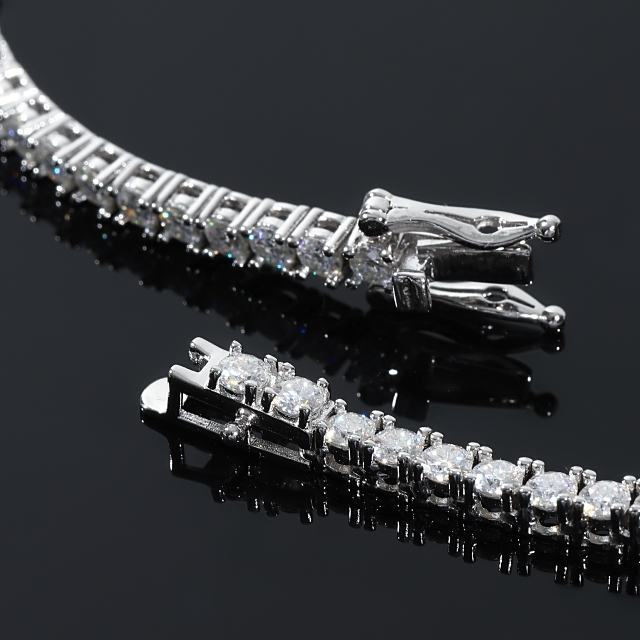 ✨最高級品✨鑑定書付きVVS1モアサナイトテニスネックレス6mm50cmシルバー