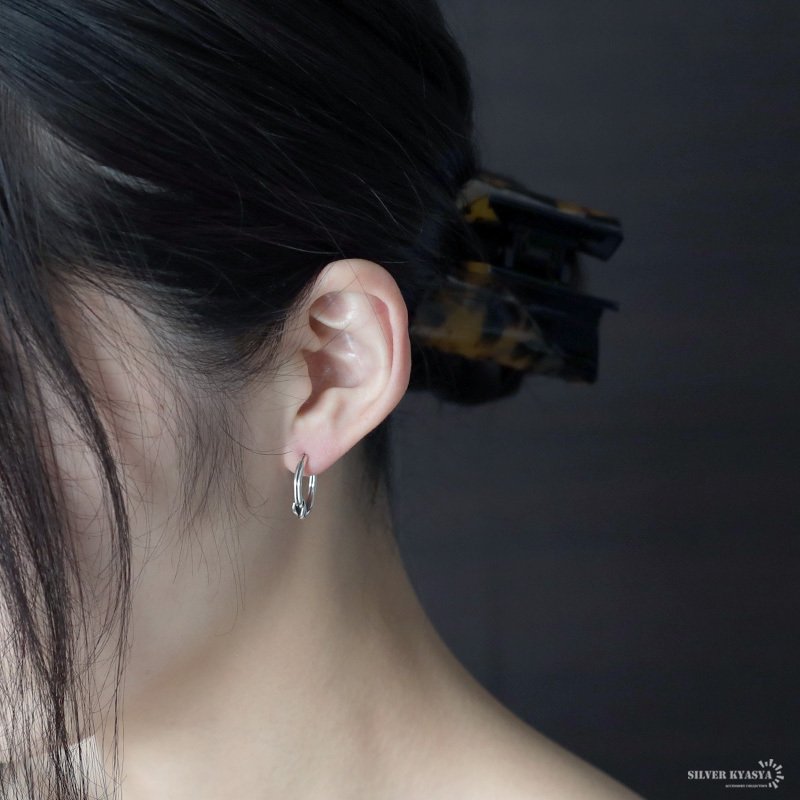 ピアス ノットピアス フープピアス シルバー925 S925 レディース 