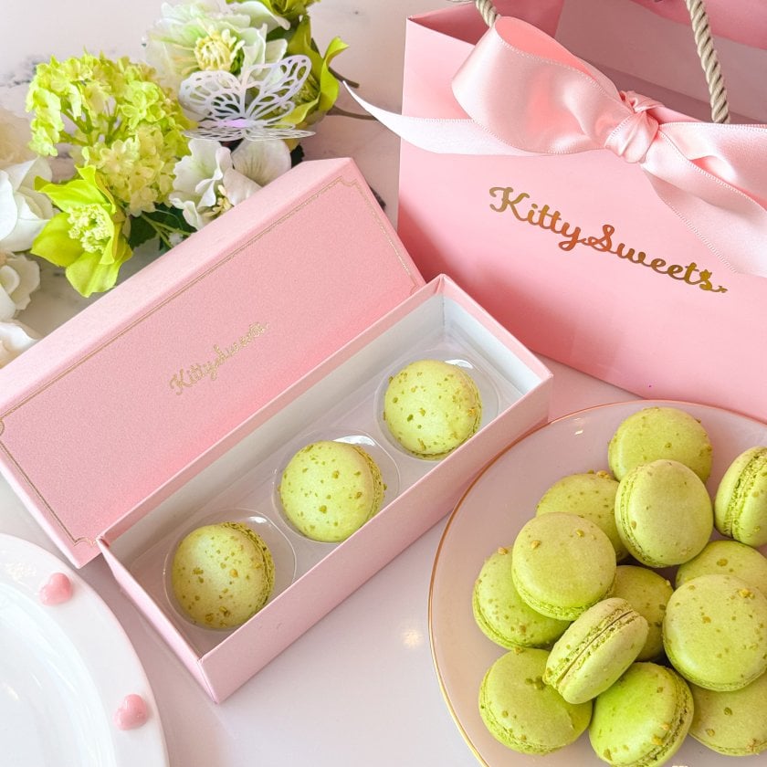 ピンクボックス♡ピスタチオマカロンギフト3つ入り バレンタイン