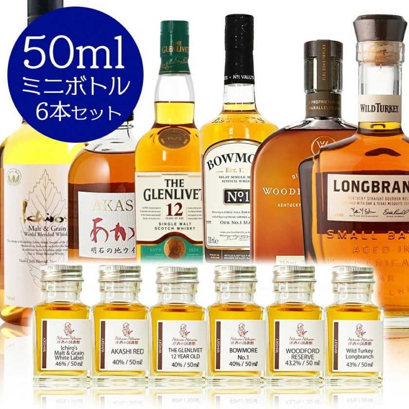 暑中見舞い ウイスキー 飲み比べ ミニボトル 6種 ギフトセット お中元