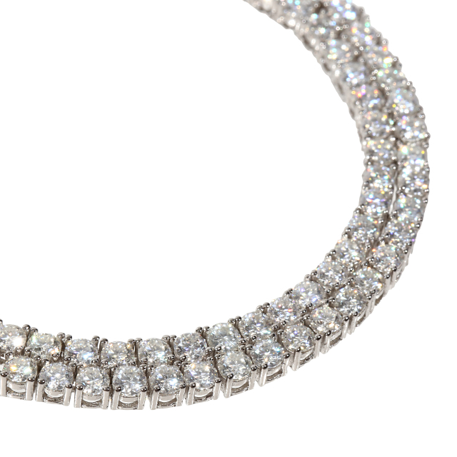 【鑑定書付き】モアサナイト テニスチェーン3mm 20cm silver925 モアサナイト ネックレス Moissanite テニスネックレス シルバー