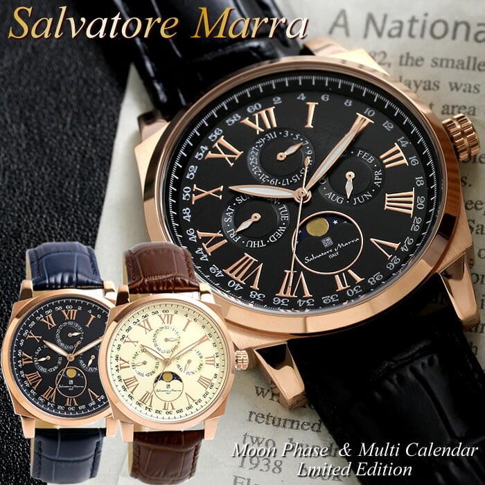 Salvatore Marra サルバトーレマーラ ムーンフェイズ　うで時計 Salvatore Marra サルバトーレマーラ ムーンフェイズ 腕時計 メンズ