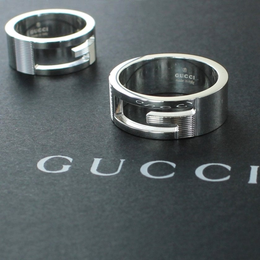 GUCCI グッチ ペアリング カップルリング 2点セット シルバー925 GUCCI グッチ ペアリング カップルリング 2点セット シルバー925