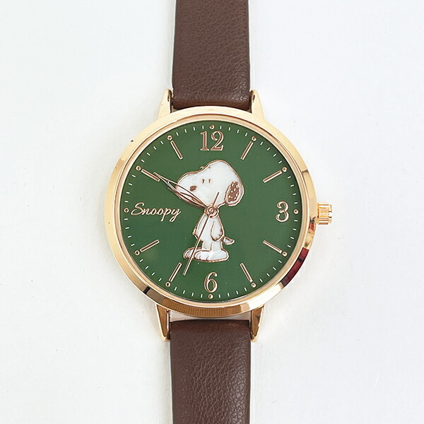 スヌーピー 腕時計 シェル風 ブラウン SNOOPY 送料込み