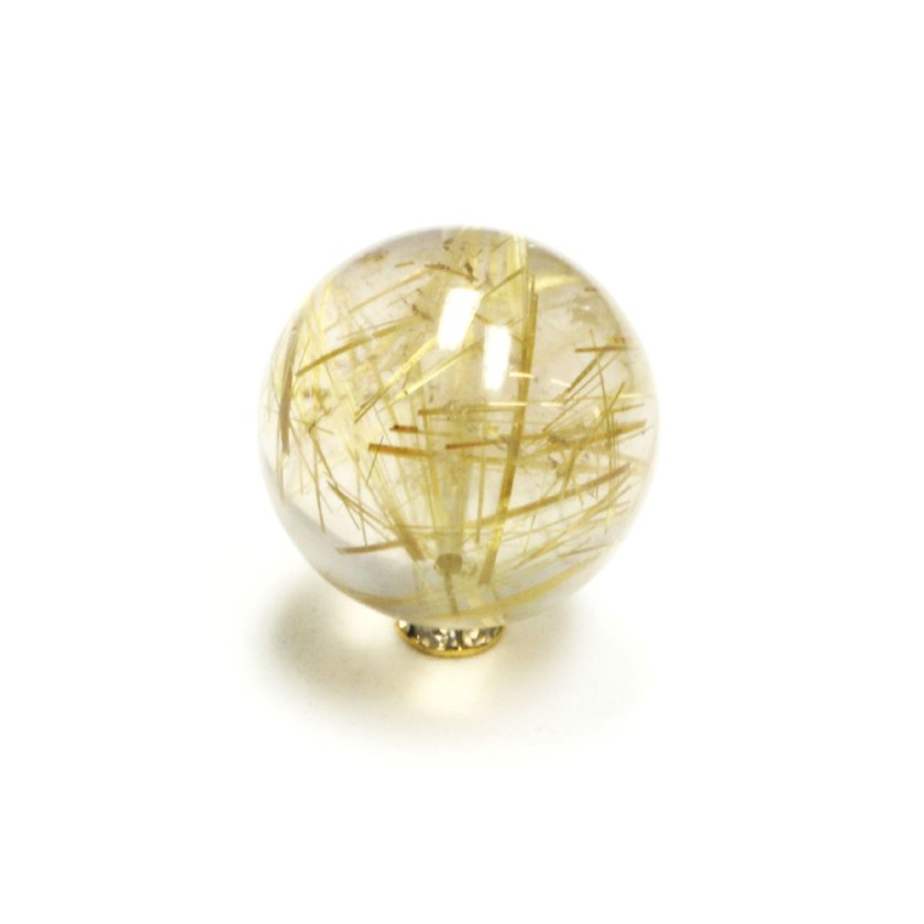 金運のお守り】 高級感あふれる天然石［透明感抜群］18mm 一点物 1粒