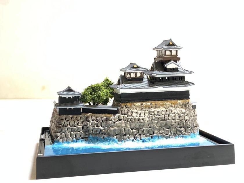 日本の城 坂本城・明智光秀・滋賀県 城コレ ケース付き お城のジオラマ