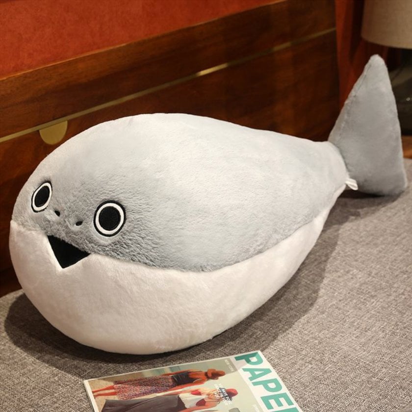 サカバンバスピス ぬいぐるみ おもしろ 可愛い 魚 クッション 約30cm