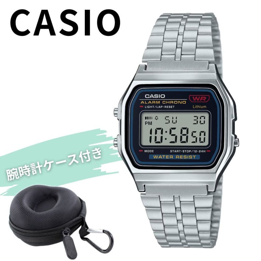 カシオ 腕時計 メンズ レディース デジタル 腕時計ケース付き シルバー