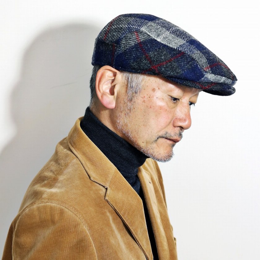 チェック ハンチング ハリスツイード 帽子 メンズ 秋 冬 カシュケット