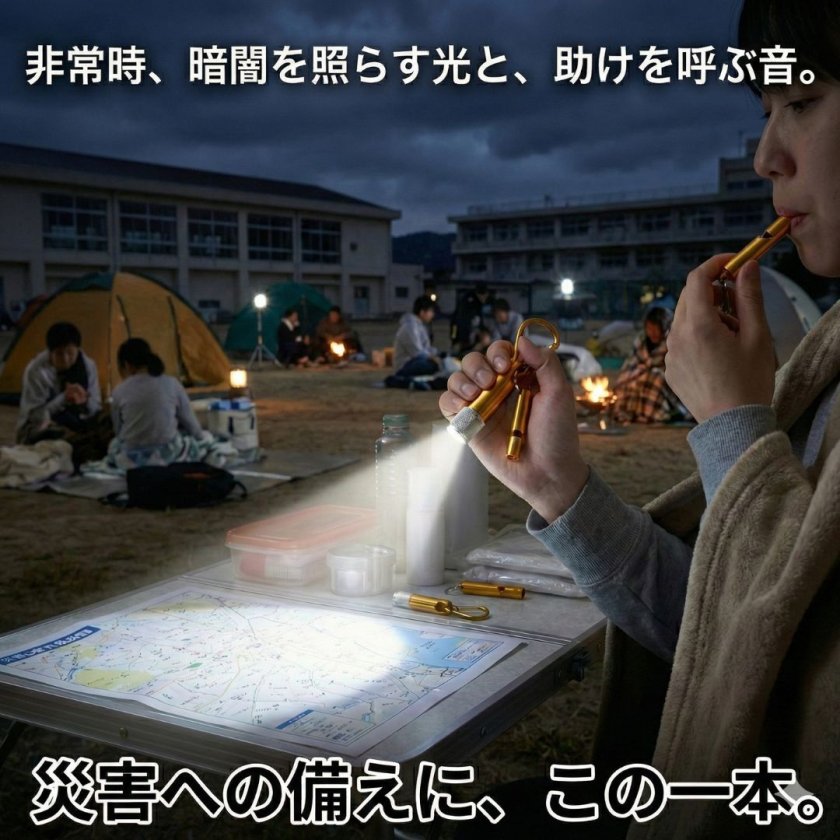 単品販売】モシモニソナエル ライト＆ホイッスル 防災 災害対策 粗品