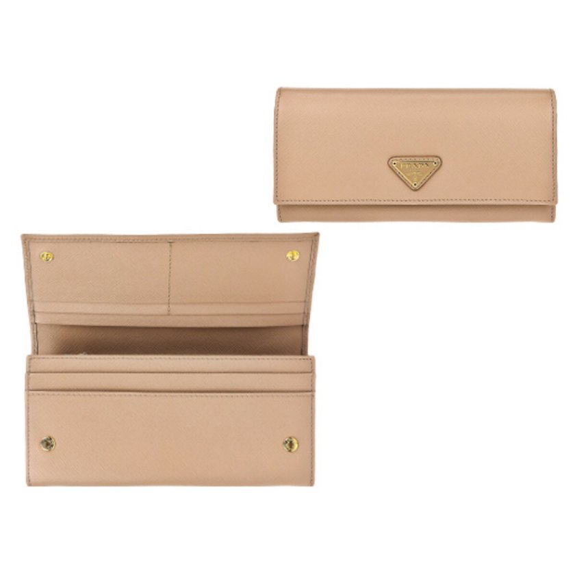 プラダ PRADA 財布 長財布 フラップ式長財布 かぶせ 小銭入れ付き 