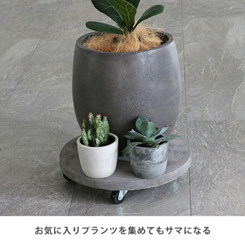 プランターキャリー キャスター付き 36cm 2個セット セメント 鉢台