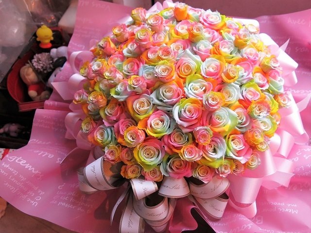 バラ 100本 花束】花束風 プロポーズ 枯れない プリザーブドフラワー