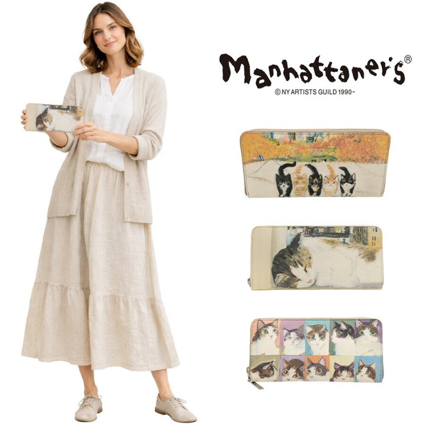 Manhattaner's マンハッタナーズ トップパース 長札入れ ラウンド