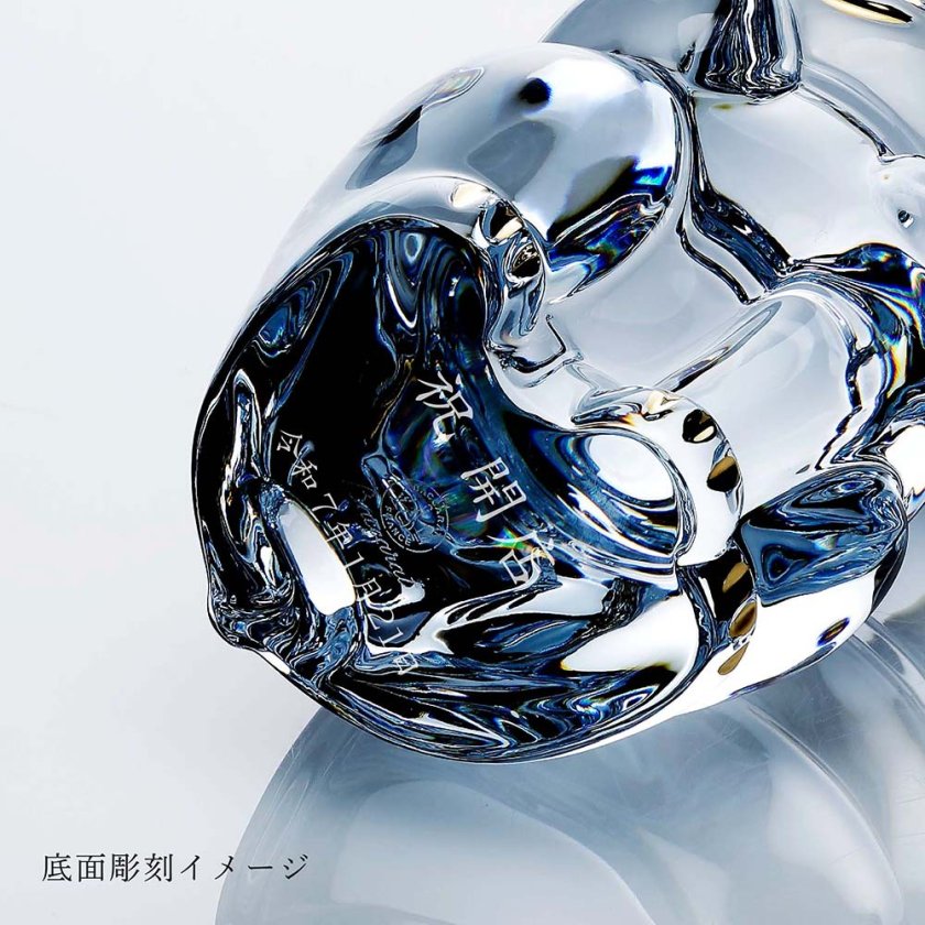 Baccarat バカラ まねき猫 Mサイズ 座布団付き 名入れ彫刻代込み 名