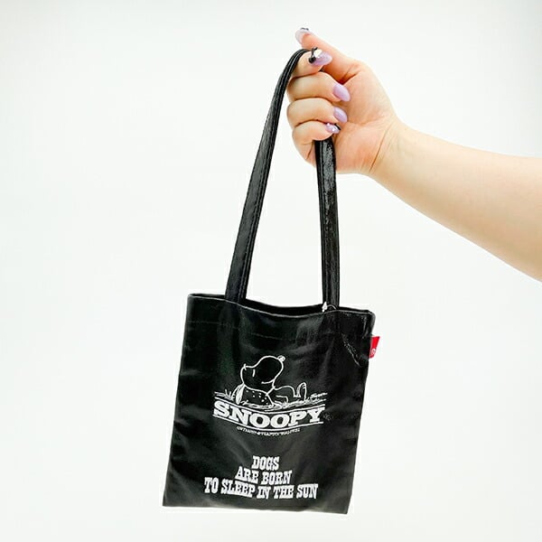 スヌーピー ミニトートバッグ ブラック PEANUTS 75th ROOTOTE