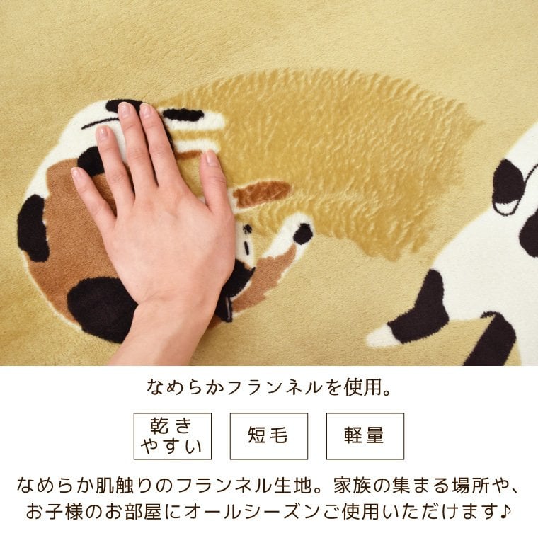 ラグ 洗える ラグマット カーペット 猫 約185×185cm 2畳 おしゃれ 厚手