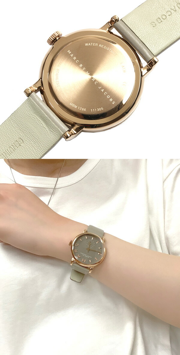 【未使用】MARC JACOBS ライトグレージュ×ピンクゴールド スモセコ MARC BY MARC JACOBS マークバイマークジェイコブス 腕時計 Baker