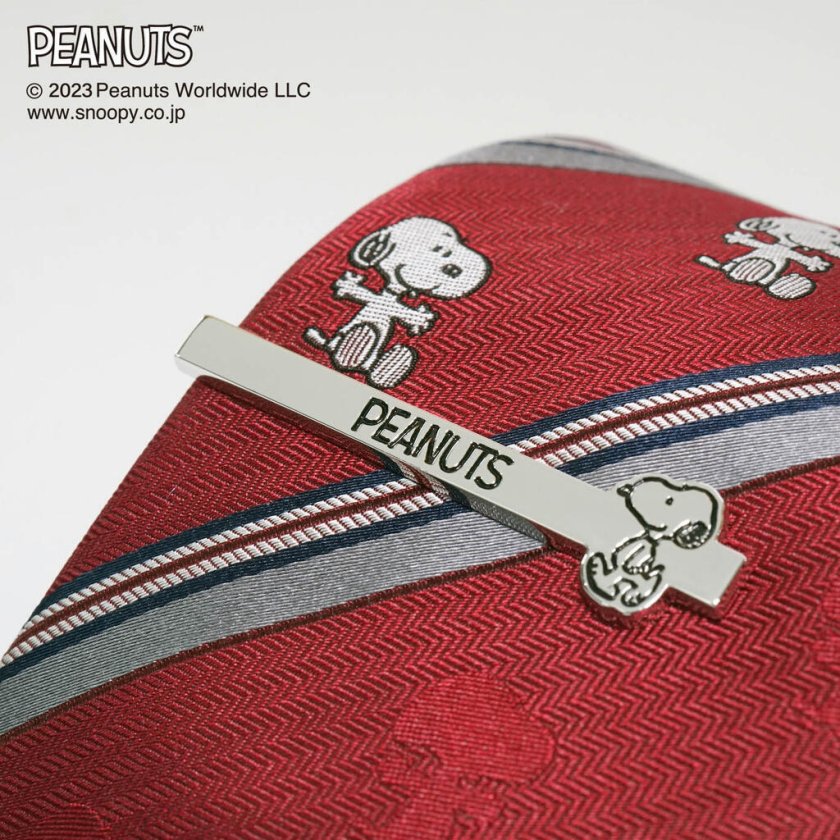 PEANUTS／ネクタイ＆タイピン (ストライプ柄×スヌーピータイバー BOX付
