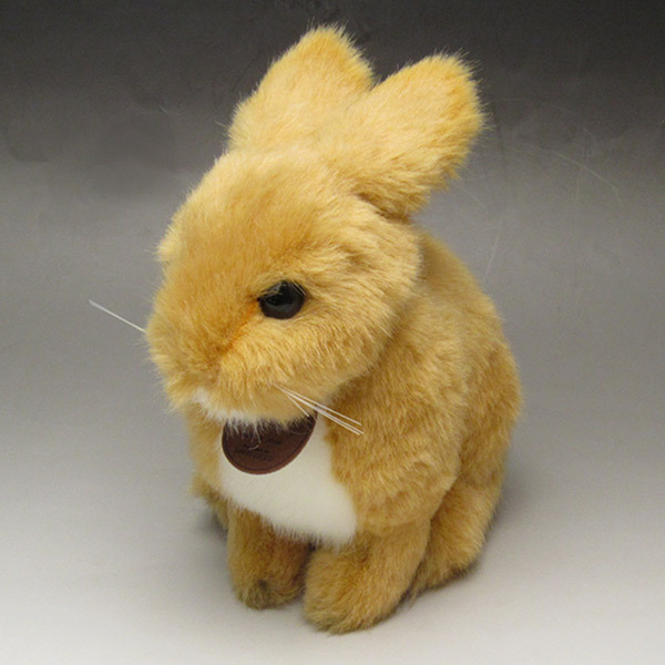 日本製 手作り ぬいぐるみ うさぎ（ウサギ） 座り ベージュ