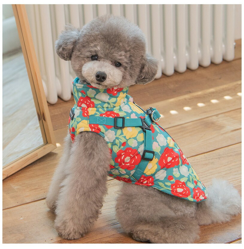 犬服 PUPPIA ハーネス一体型ジャンパー アリッサ（小型犬用 S M L