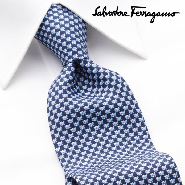 フェラガモ]FERRAGAMO ネクタイ FGJ-149（350293-004）濃紺 [ネクタイ 